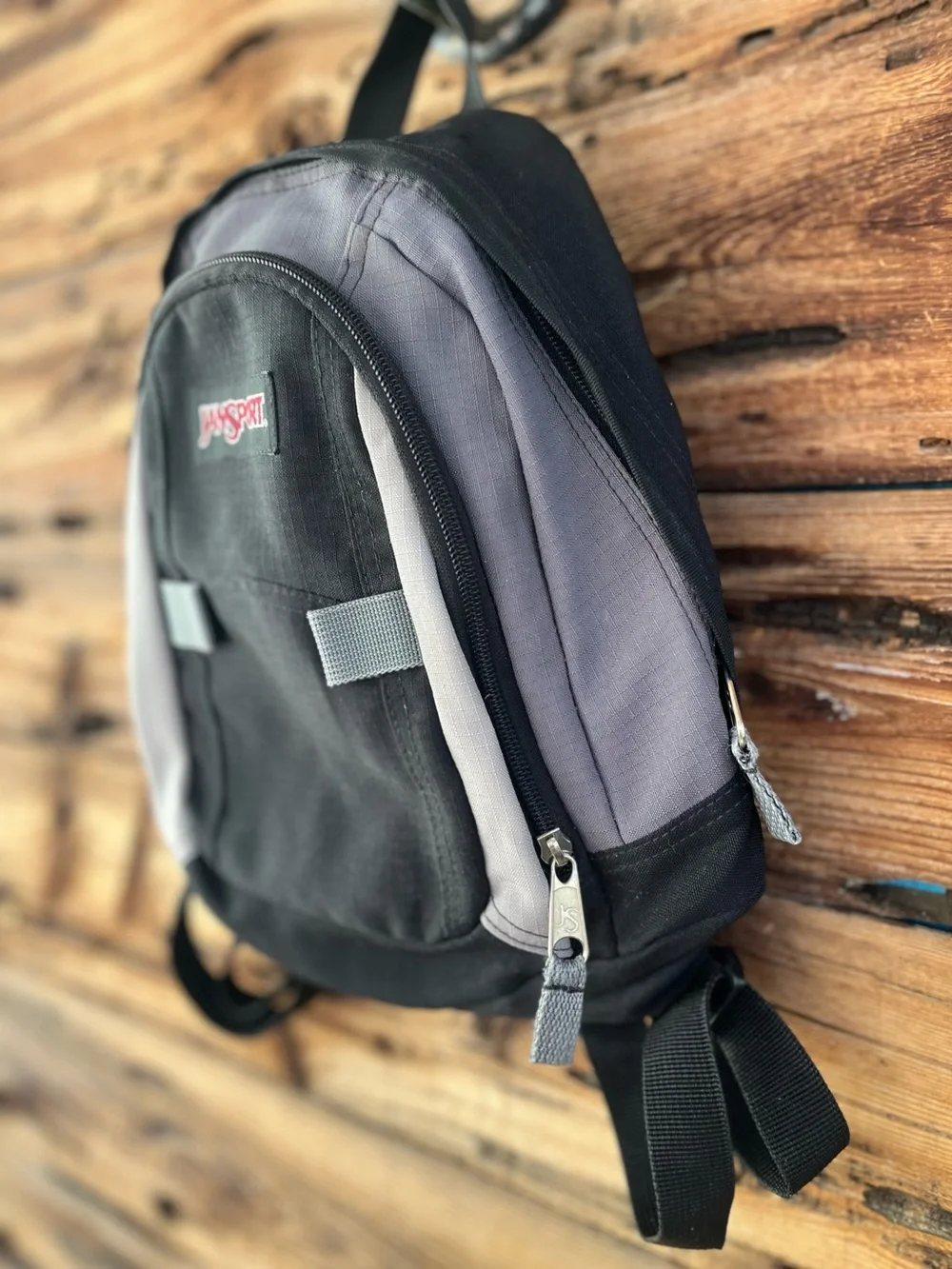 JANSPORT | Vintage Black & Gray Compact Daypack Mini Backpack